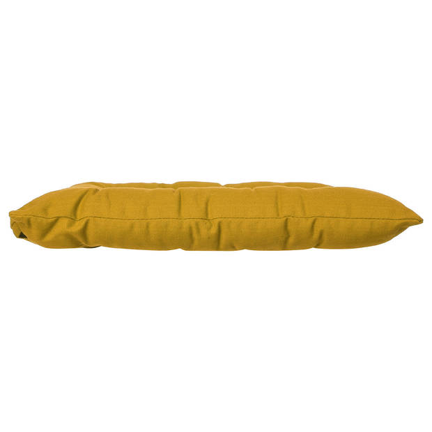 Atmosphera Stoelkussen - geel - katoen - 38 x 6 cm - zitkussen - tuinstoelkussens