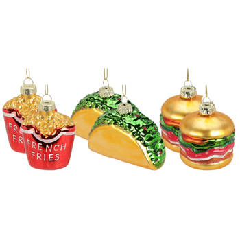 Christmas Decorations kersthangers snacks - 6x st - glas - Kersthangers