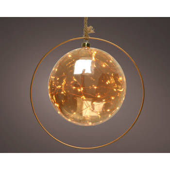 Lumineo - microled bal bo d20h20 cm amber/warm kerstverlichting