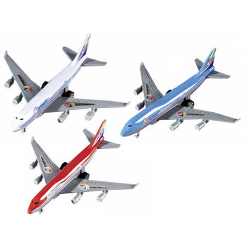 Set van 3x stuks speelgoed vliegtuigjes van 14 cm - Speelgoed vliegtuigen