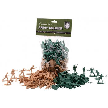 100x Plastic soldaatjes speelgoed figuren - Speelfigurenset