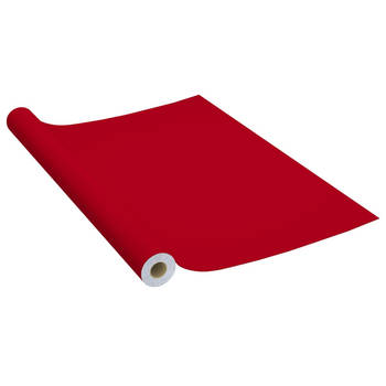 The Living Store Zelfklevende Meubelfolie - Universeel - 500 x 90 cm - PVC - Rood