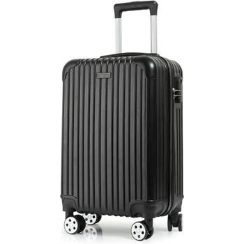Travelhawk Handbagage Koffer - Reiskoffer Met Wielen - Trolley - Reiskoffers - TSA Kofferslot - 55x34x23cm - 42L - Zwart
