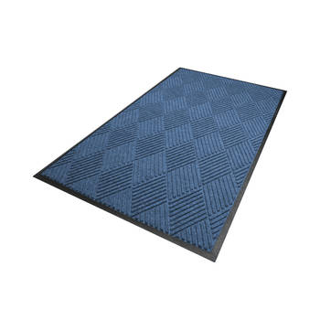 Waterhog Diamond droogloopmat / schoonloopmat 115x180 cm - Rubber border - Blauw