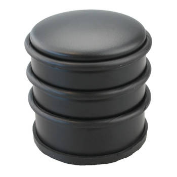 GS Quality Products deurstopper zwart 1 kg - Voor binnen en buiten - Deurbuffer Ø7,5 x 8 cm - RVS