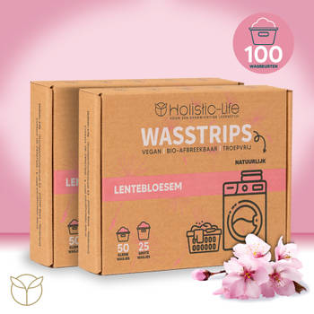 Natuurlijke Wasmiddeldoekjes - Lentebloesem Wasstrips 100 Wasbeurten Incl. Wasverzachter – Wasmiddel Wasdoekjes – Vegan