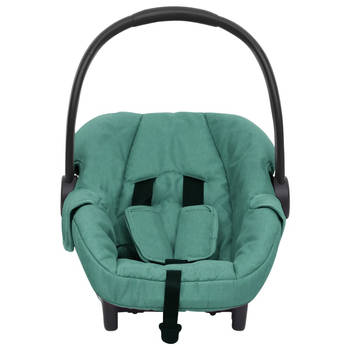The Living Store Babyautostoel - Veiligheidszitje - Groen/Zwart - 42x65x57cm - Linnen/Kunststof