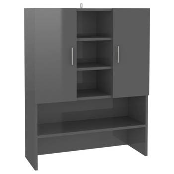 The Living Store Badkaast - - Afmetingen- 70.5 x 25.5 x 90 cm - Kleur- Hoogglans Grijs