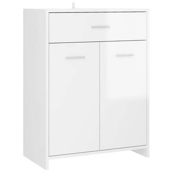 The Living Store badkaast Pisa - badkamer opbergmeubel - 60 x 33 x 80 cm - hoogglans wit