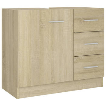 The Living Store Badkaast - Gootsteenkast - 63 x 30 x 54 cm - Sonoma Eiken - Spaanplaat