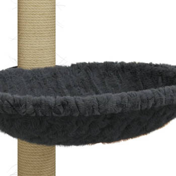 The Living Store Kattenboom - Compact kattenmeubel - Luxe uitvoering - Donkergrijs - 35x35x74cm