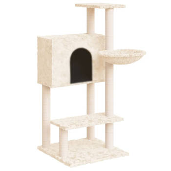 The Living Store Kattenboom Deluxe - Kattenmeubel - 61 x 61 x 108.5 cm - Comfortabel pluche - Duurzaam sisaltouw -