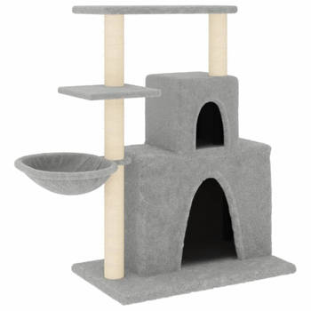 The Living Store Kattenmeubel All-in-one - 61 x 35 x 83 cm - Lichtgrijs