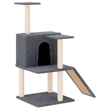 The Living Store Kattenmeubel - Alles-in-één - 78 x 47 x 109 cm - Pluche en sisal