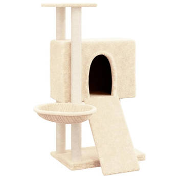 The Living Store Kattenmeubel - Alles-in-één - 71.5x60x96 cm - Comfortabel pluche - Natuurlijke sisal krabpalen