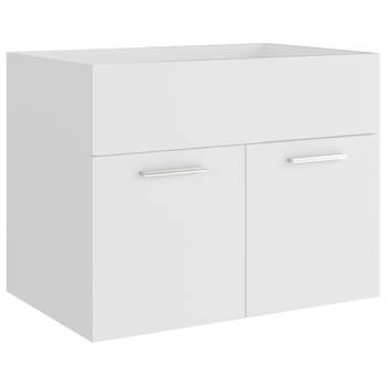 The Living Store Gootsteenkast - Wit - Spaanplaat - 60 x 38.5 x 46 cm - Met 1 vak en 2 deuren