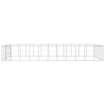 The Living Store Hondenkennel - Gegalvaniseerd staal - 1210 x 660 x 180 cm - Met deur - Zilver