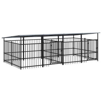 The Living Store Hondenkennel - Stalen Stangen - Gepoedercoat - 394x198x128 cm - 7.51 m²