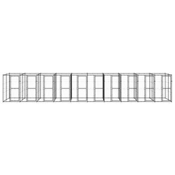 The Living Store Hondenkennel Metaal - XL - 1100x220x180cm - Zwart