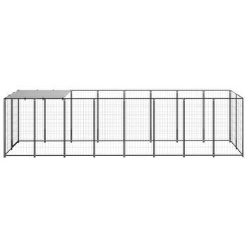 The Living Store Hondenkennel - Groot - Staal - 440x110x110 cm - Waterbestendig dak