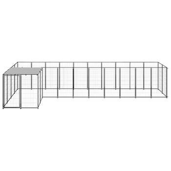 The Living Store Hondenkennel Deluxe - Groot for - Staalconstructie - PE dak - Afsluitbare deur