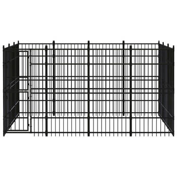 The Living Store Hondenkennel - Zwart - 384 x 288 x 200 cm - Stalen constructie