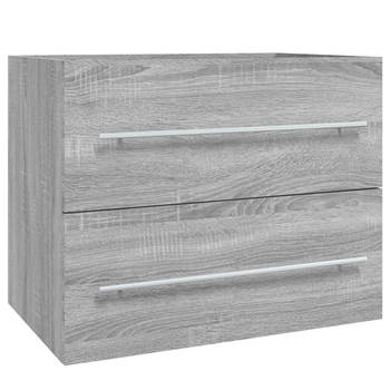 The Living Store Wastafelkast - Badkamermeubel - 60 x 38.5 x 48 cm - Grijs sonoma eiken