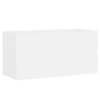 The Living Store Badkaast - Gootsteenkast - 90 x 38.5 x 45 cm - Wit - Spaanplaat