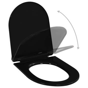 The Living Store toiletbril - Polypropyleen - 46 x 36.5 cm - Zwart - Soft-close - Quick-release