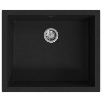 The Living Store Granieten spoelbakken - 550 x 460 x 194 mm - zwart