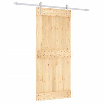 The Living Store Schuifdeur Massief Grenenhout - 90x3.6x210 cm - Stil - Ruimtebesparend