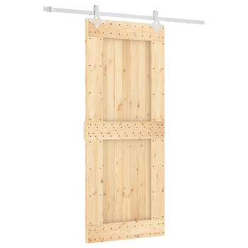 The Living Store Houten Schuifdeur - Grenenhout - 85 x 3.6 x 210 cm - Wit - Geschikt voor 60-91.5 cm deurbreedte