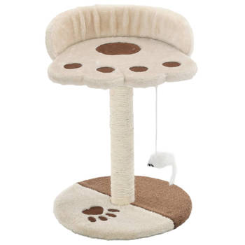 The Living Store Kattenkrabpaal - - Krabpaal - 30 x 30 x 40 cm - Beige en bruin