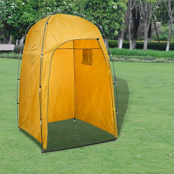 The Living Store Campingtoilet en Tent - Draagbaar en Privacy Gevend - 10L Schoonwatertank - 130x130x210cm - Geel