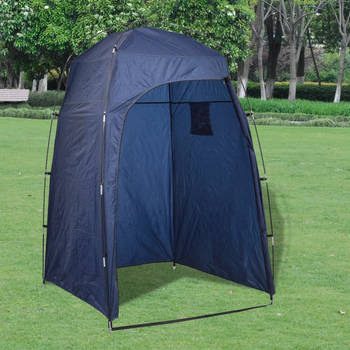 The Living Store Campingtoilet en Tent - Grijs 10L - Blauw 130x130x210cm