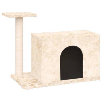 The Living Store Kattenboom - Comfortabel pluche - Duurzaam sisal - 66 x 40 x 51 cm