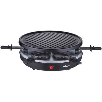 WEASY LUGA60 - Raclette en grill voor 4 personen - 900W - Antiaanbaklaag - 30x30cm - Afneembare plaat