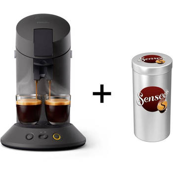 SENSEO Original Plus CSA210/63 zwarte koffiepadmachine + Gratis canister