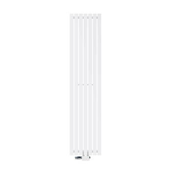 Badkamerradiator verticaal met middenaansluiting 370x1600 mm Wit met LuxeBath universele aansluitset