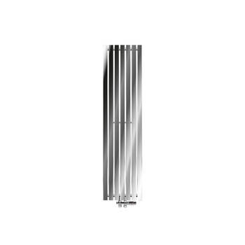 Badkamerradiator verticaal met middenaansluiting 1400x370 mm Chroom incl. set vloeraansluitingen LuxeBath