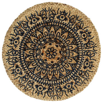 The Living Store Placemats - Jute - 38 cm - Donkerblauw