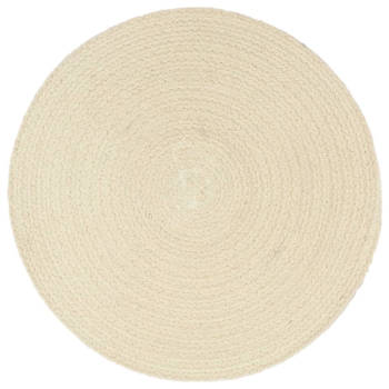 The Living Store Placemats - Handgeweven - 100% Katoen - 38 cm - Naturel