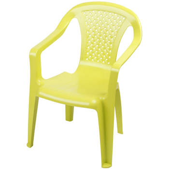 Sunnydays Kinderstoel - groen - kunststof - buiten/binnen - L37 x B35 x H52 cm - tuinstoelen - Kinderstoelen