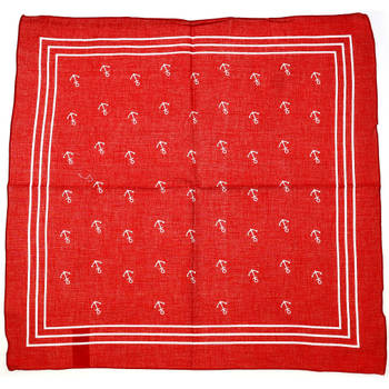 Matroos/kapitein/piraten zakdoek - rood - met ankers patroon - 55 x 55 cm - Verkleedattributen