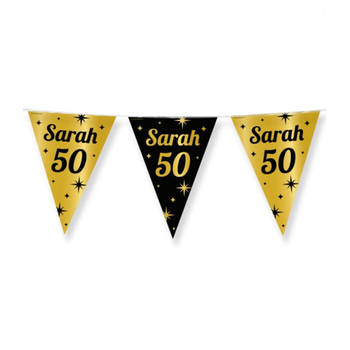 Paperdreams Vlaggenlijn - luxe Sarah/50 jaar feest- 10m - goud/zwart - folie - Vlaggenlijnen
