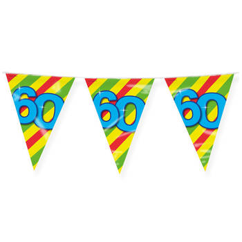 Paperdreams Verjaardag 60 jaar thema Vlaggetjes - Feestversiering - 10m - Folie - Dubbelzijdig - Vlaggenlijnen