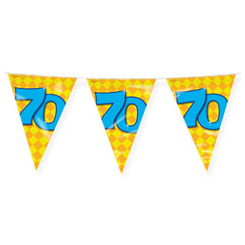 Paperdreams Verjaardag 70 jaar thema Vlaggetjes - Feestversiering - 10m - Folie - Dubbelzijdig - Vlaggenlijnen