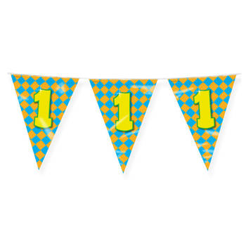 Paperdreams Verjaardag 1 jaar thema Vlaggetjes - Feestversiering - 10m - Folie - Dubbelzijdig - Vlaggenlijnen