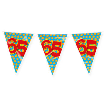 Paperdreams Verjaardag 65 jaar thema Vlaggetjes - Feestversiering - 10m - Folie - Dubbelzijdig - Vlaggenlijnen
