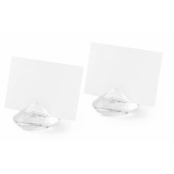 Naamkaartjes houders diamant vorm - set van 20x - voor bruiloft tafelschikking - Feestdecoratievoorwerp